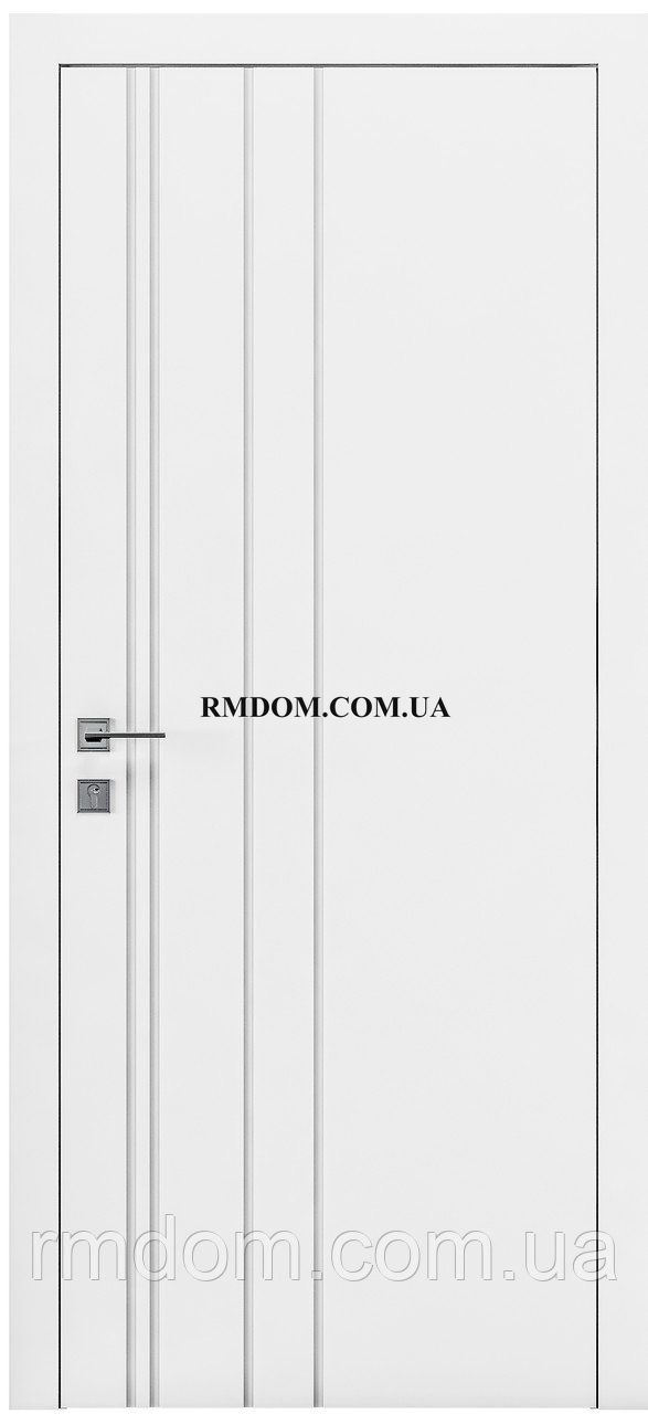 Міжкімнатні двері Rodos колекція Cortes модель Prima 1, Білий матовий, Білий матовий