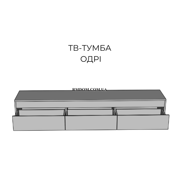 ТВ-тумба Одрі, Дуб артизан, Антрацит, Дуб артизан, Дуб артизан
