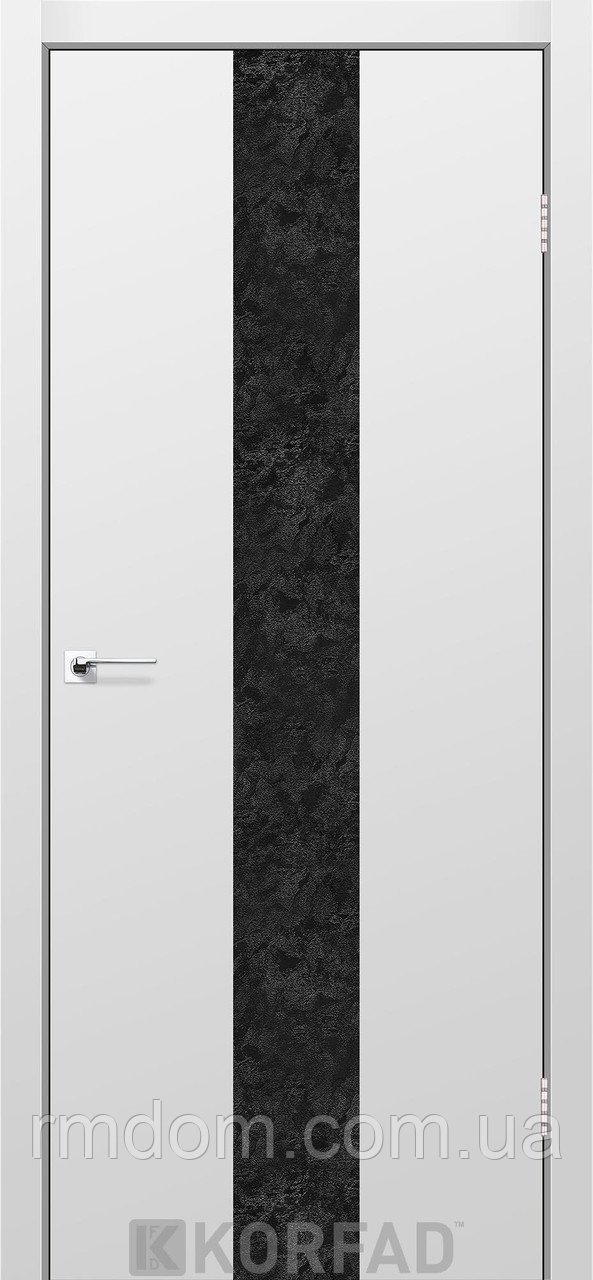 Межкомнатные двери Korfad модель Glass Loft Plato-03, Сталь кортен, В цвет полотна