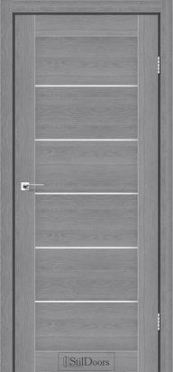 Міжкімнатні двері StilDoors De Luxe Victoria, Дуб попелястий, Сатин білий, Дуб попелястий