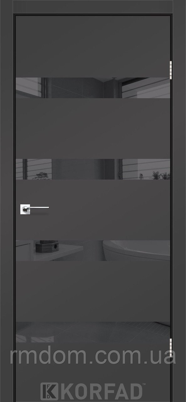 Міжкімнатні двері Korfad модель Glass Loft Plato-04, Арт бетон, Алюмінієвий