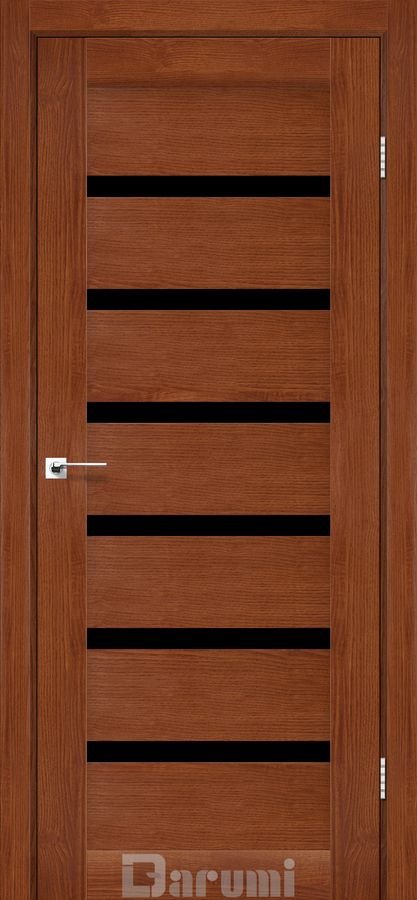 Міжкімнатні двері Darumi модель Vela, Горіх роял, Чорний, У колір полотна, Горіх роял