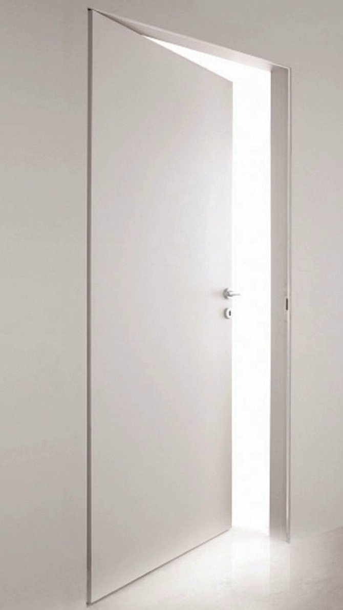 Дверний блок прихованого монтажу Omega модель A1 фарба (Inside), Біла емаль, Біла емаль