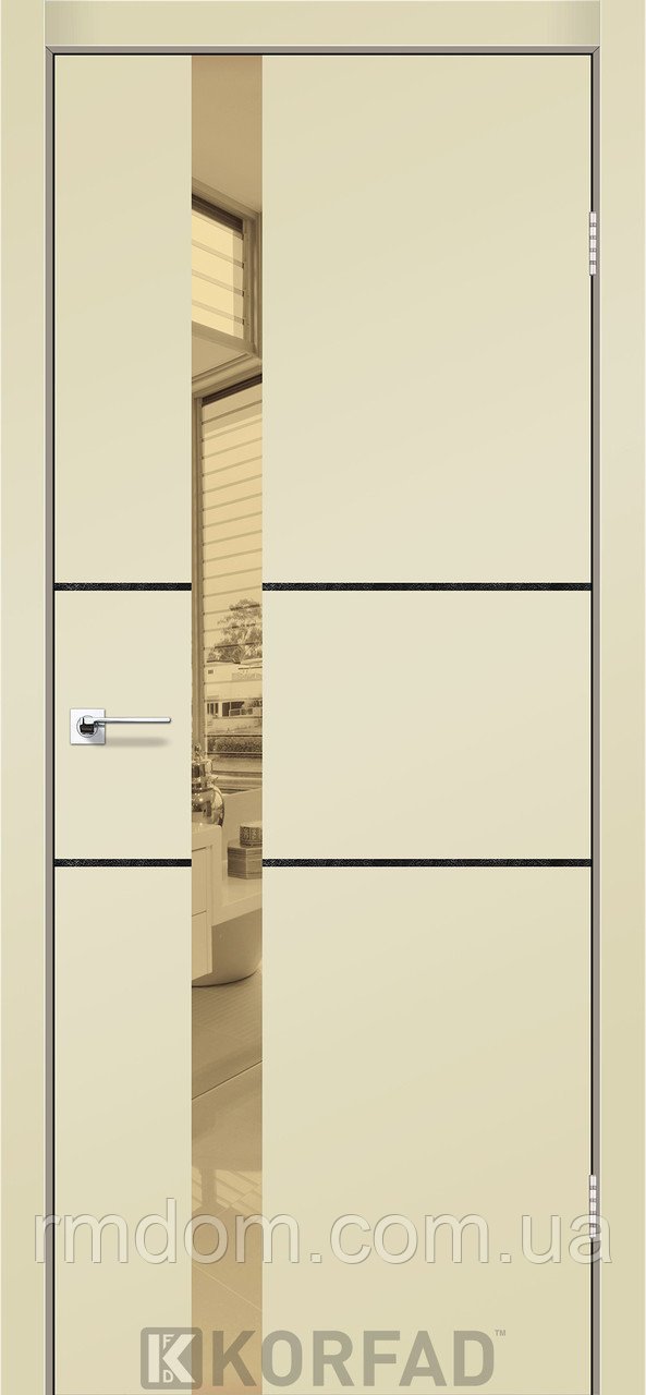 Міжкімнатні двері Korfad модель Glass Loft Plato-06, Арт бетон, У колір полотна, Арт бетон