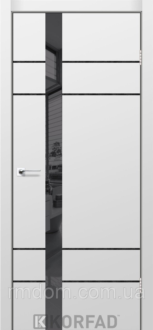 Міжкімнатні двері Korfad модель Glass Loft Plato-07, Арт бетон, Алюмінієвий, Арт бетон