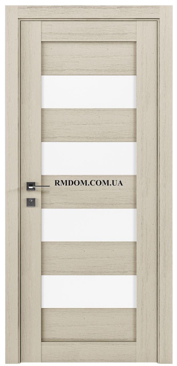 Міжкімнатні двері Rodos колекція Modern модель Milano, Каштан беж, Сатин білий, Каштан беж