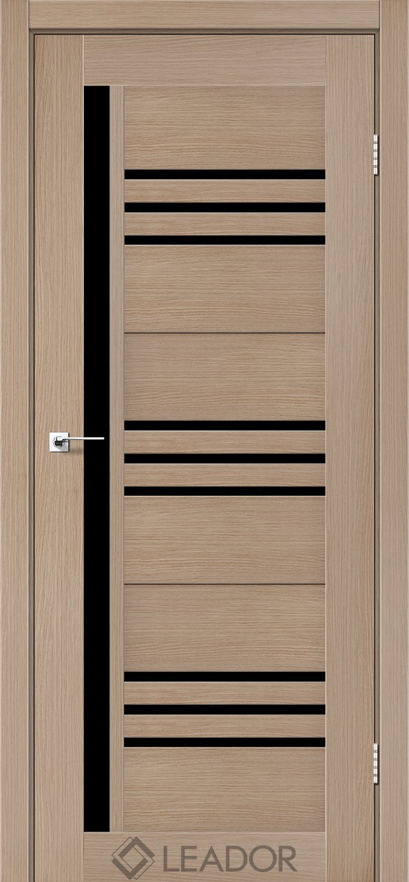 Міжкімнатні двері Leador модель Compania, Дуб мокко, Сатин білий, Дуб мокко