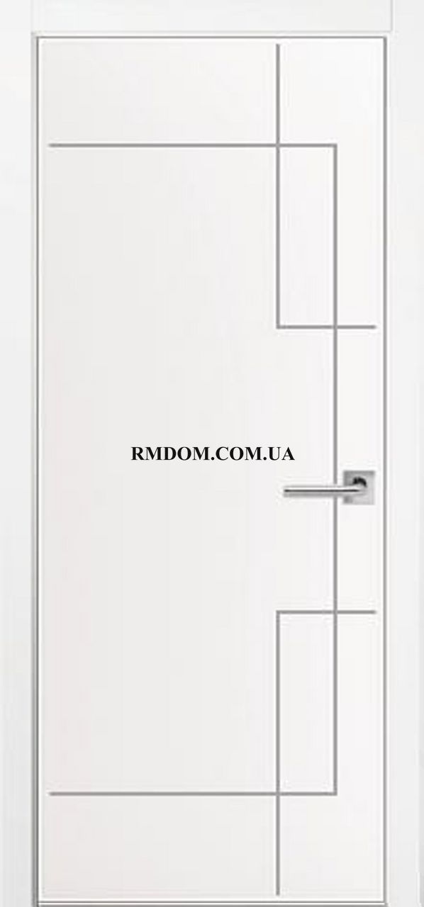 Міжкімнатні двері Free Style модель Primer White № 6, Білий, Без скла, Під фарбування