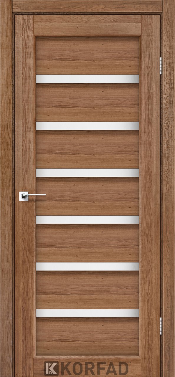 Міжкімнатні двері Korfad колекція Porto модель PR-01, Дуб браш, Сатин білий, Дуб браш