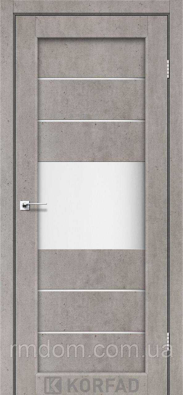 Межкомнатные двери Korfad модель Parma PM-06, Лайт бетон, Сатин белый