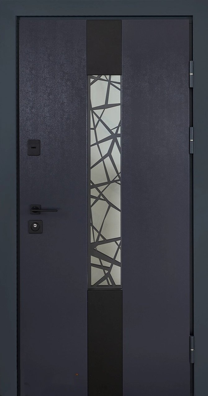 Вхідні двері Abwehr серія Bionica 2 модель Olimpia Glass LP-3, 2050*960, Праве