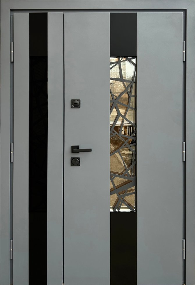 Вхідні двері Форт серія Стронг модель Плаза полуторні, 2040*1200, Праве