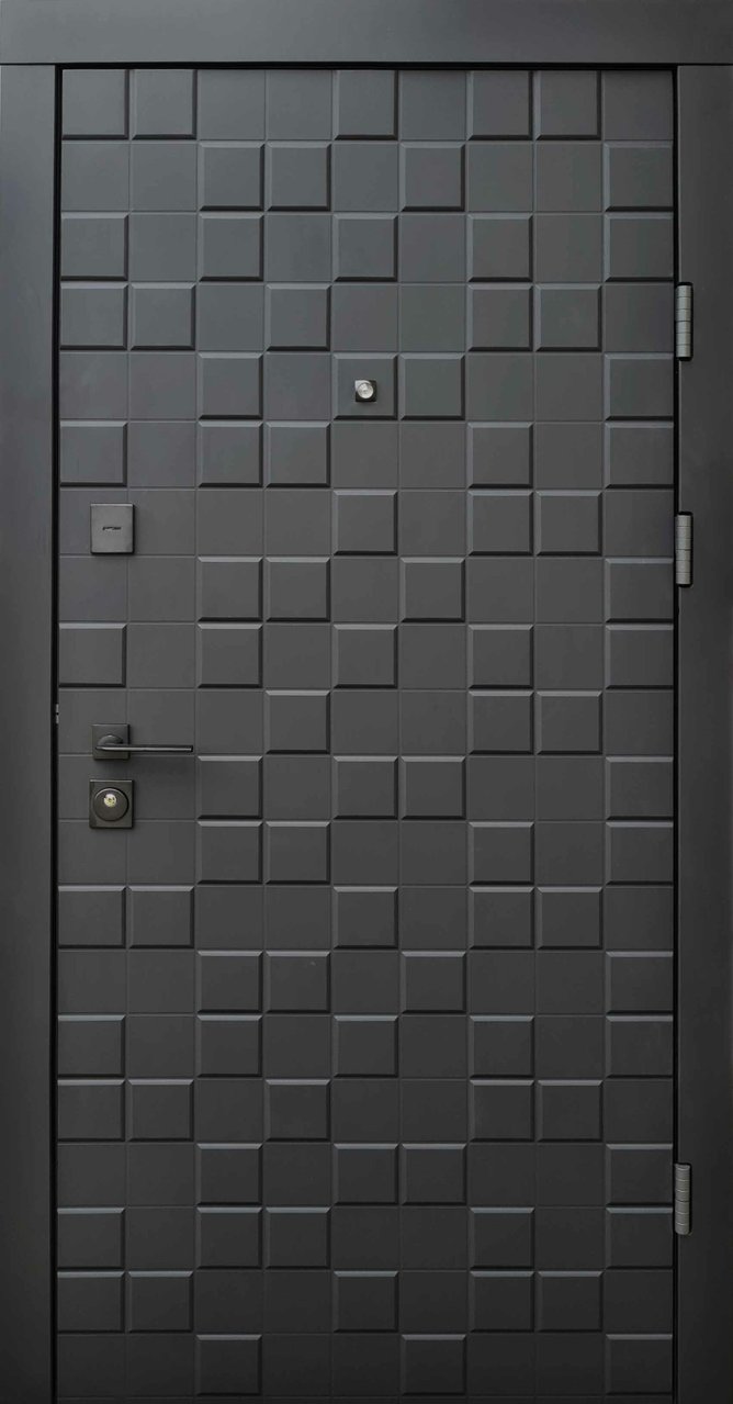 Вхідні двері Qdoors серія Ультра модель Онтаріо чорні, 2050*850, Праве