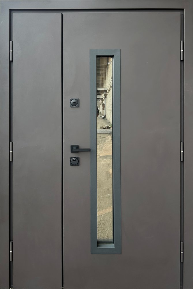 Вхідні двері Форт серія Стронг модель Браун полуторні, 2040*1200, Праве